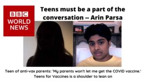 Arin Parsa and Teens for Vaccines on BBC World News