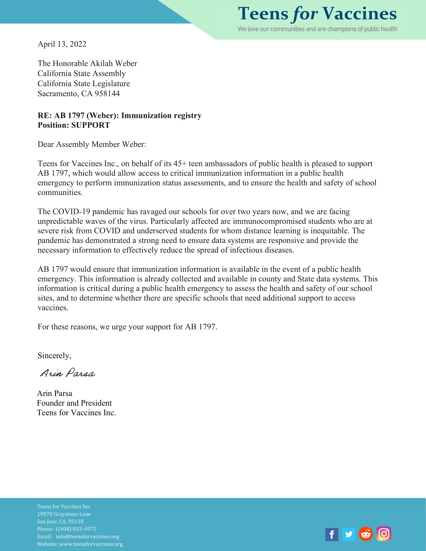AB 1797 Support Letter - Teens for Vaccines-1